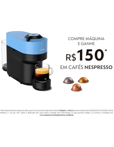 Cafetera Espresso Nespresso Vertuo Pop 110V Azul Pacífico Cafetera Espresso Nespresso Vertuo Pop 110V Azul Pacífico