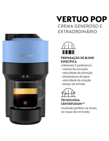Cafetera Espresso Nespresso Vertuo Pop 110V Azul Pacífico