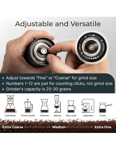Molino de Café Manual ALPACA VENTURES - Acero Inoxidable Ajustable