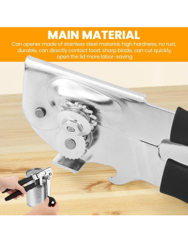 Abrelatas Manual NINEFOX Ergonómico Acero Inoxidable 22.5 cm