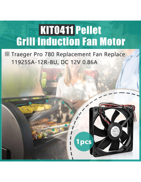 Motor de Ventilador de Inducción Gfdoso KIT0411 para Parrilla Traeger D2 Pro 575/780 e Ironwood 650/885 Motor de Ventilador de Inducción Gfdoso KIT0411 para Parrilla Traeger D2 Pro 575/780 e Ironwood 650/885