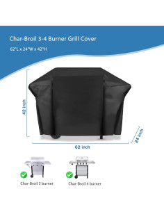 Cubierta de Parrilla Impermeable Blackhoso 157 cm para 3-4 Quemadores 2