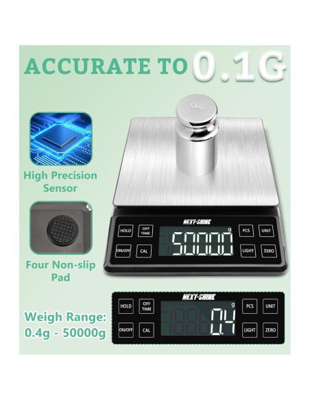 Báscula de Cocina NEXT-SHINE YK02 5kg 0.1g Acero Inoxidable Báscula de Cocina NEXT-SHINE YK02 5kg 0.1g Acero Inoxidable