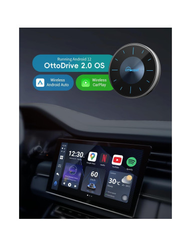 Adaptador Wireless CarPlay OTTOCAST P3 - Android 12, 8GB+128GB