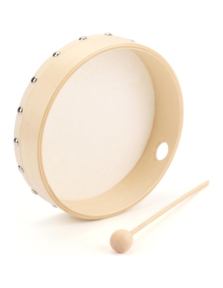 Foraineam 3 Piezas Tambor de Mano Madera 20.32cm Cabeza Cabra Foraineam 3 Piezas Tambor de Mano Madera 20.32cm Cabeza Cabra
