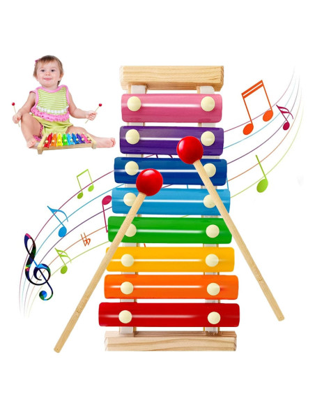 Xilófono de Madera Blvochnnt para Niños 8 Teclas Educativo Xilófono de Madera Blvochnnt para Niños 8 Teclas Educativo