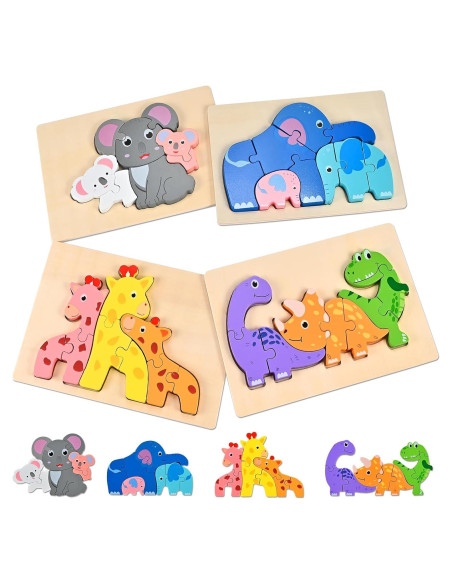 Rompecabezas de Madera para Niños Wooderma - 4 Animales Rompecabezas de Madera para Niños Wooderma - 4 Animales