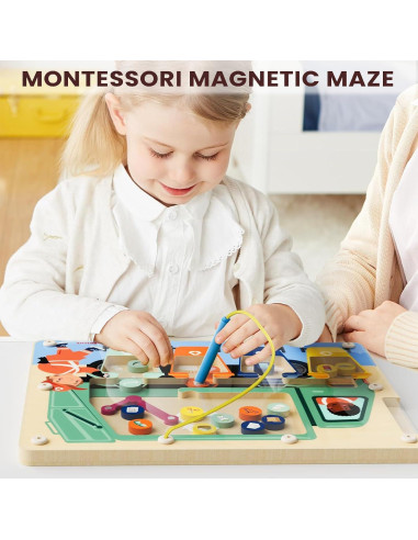 Juguete Montessori TOP BRIGHT Rampas de Autos y Laberinto Magnético