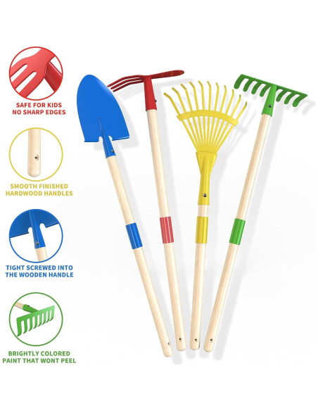 Juego de Jardinería para Niños Qtioucp con Carretilla y Herramientas Juego de Jardinería para Niños Qtioucp con Carretilla y Herramientas