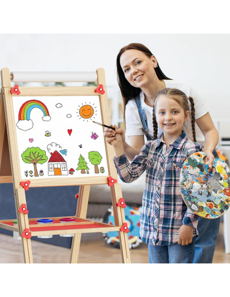 Caballete Infantil Doble Cara Weudear con Accesorios 4-8 Años Caballete Infantil Doble Cara Weudear con Accesorios 4-8 Años