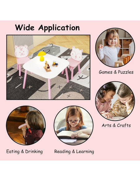 Juego de Mesa y Sillas para Niños FUCIHOMA 3 Piezas Rosa Juego de Mesa y Sillas para Niños FUCIHOMA 3 Piezas Rosa