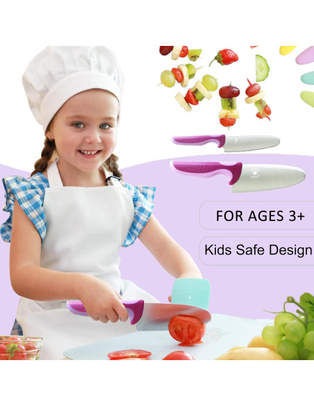 Juego de cuchillos para niños Kibbidea 4 piezas - Violeta Juego de cuchillos para niños Kibbidea 4 piezas - Violeta