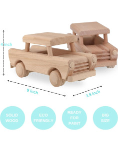 Coche de Madera DIY VESPLO Trabant Pintable 22.86x8.89cm 2