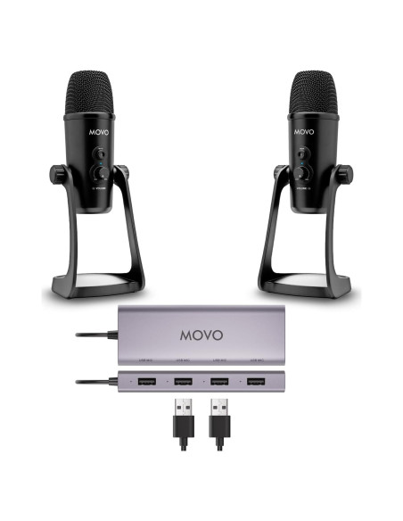 Kit de Podcasting Movo UMX-1 con 2 Micrófonos UM700 Kit de Podcasting Movo UMX-1 con 2 Micrófonos UM700