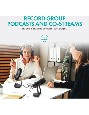 Kit de Podcasting Movo UMX-1 con 2 Micrófonos UM700
