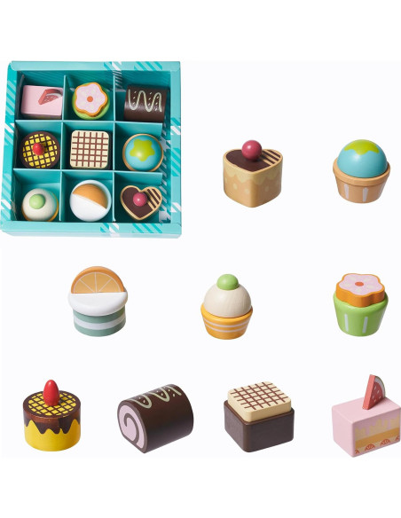 Juego de Comida de Madera MONT PLEASANT 10 Piezas Postres Juego de Comida de Madera MONT PLEASANT 10 Piezas Postres