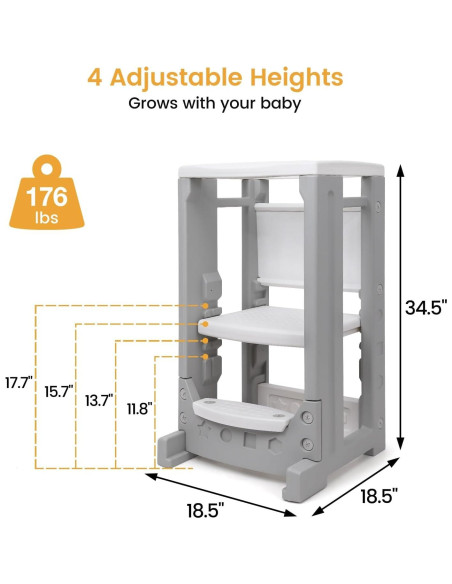 Torre para Niños Ajustable GAOMON con Pizarra Borrable Torre para Niños Ajustable GAOMON con Pizarra Borrable