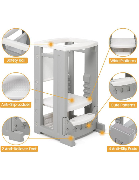Torre para Niños Ajustable GAOMON con Pizarra Borrable Torre para Niños Ajustable GAOMON con Pizarra Borrable