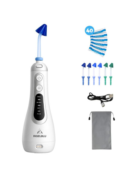 Irrigador Nasal Inalámbrico RIGELBLU con 3 Modos y 6 Puntas Irrigador Nasal Inalámbrico RIGELBLU con 3 Modos y 6 Puntas