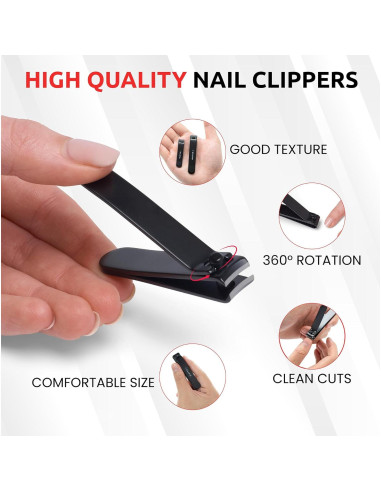 Cortauñas profesionales KLIPP de acero inoxidable - Kit completo con estuche