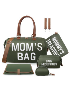 Bolsa de Pañales Printe 6 Pcs Verde Oliva con Cambiador