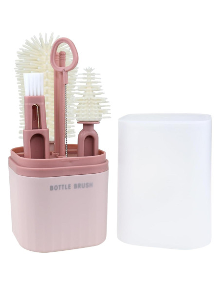 Juego de Cepillos de Silicona Auerllcy para Biberones - Rosa Juego de Cepillos de Silicona Auerllcy para Biberones - Rosa