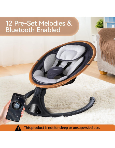 Columpio Eléctrico LAREX para Bebés 0-6 Meses 5 Velocidades Columpio Eléctrico LAREX para Bebés 0-6 Meses 5 Velocidades