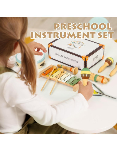 Juego de Instrumentos Musicales de Madera Montessori NASHRIO