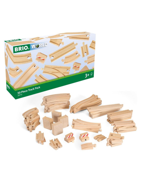 Paquete de Pistas de Tren de Madera BRIO - 50 Piezas - FSC Paquete de Pistas de Tren de Madera BRIO - 50 Piezas - FSC