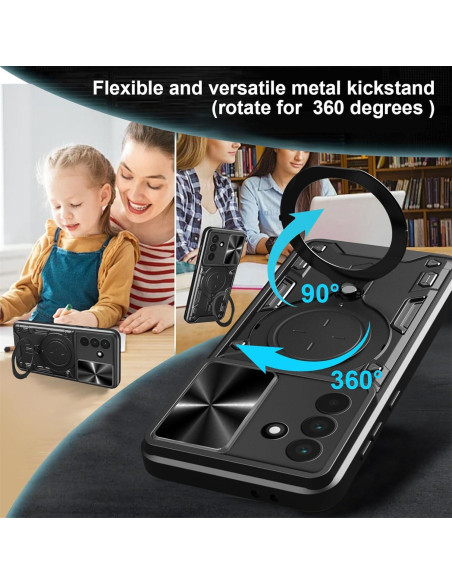 Funda de Armadura CCSmall para Samsung Galaxy A56 5G, Negro Funda de Armadura CCSmall para Samsung Galaxy A56 5G, Negro