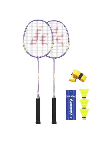 Set de Bádminton Kawasaki 2 Raquetas 3 Volantes Bolsa Set de Bádminton Kawasaki 2 Raquetas 3 Volantes Bolsa