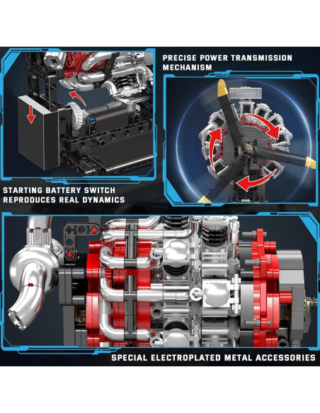 Mould King 10211 Kit de Construcción Motor Radial 1147 Piezas Mould King 10211 Kit de Construcción Motor Radial 1147 Piezas