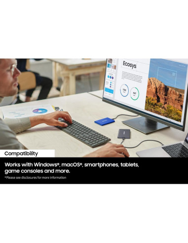 Samsung T7 SSD Externo 2 TB USB 3.2 Gen.2 Gris Titanio
