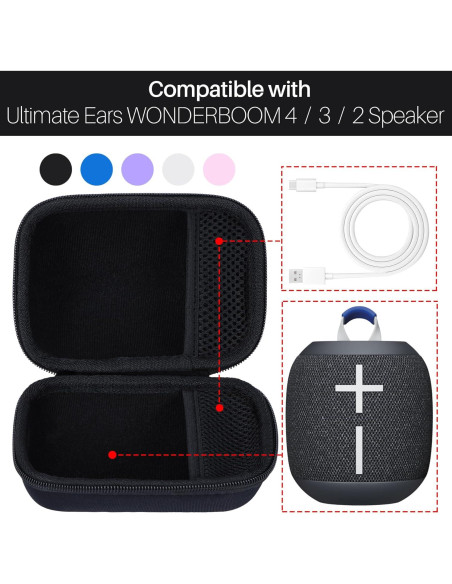 Funda de Almacenamiento Lebakort para Altavoz UE WONDERBOOM 4 Gris Funda de Almacenamiento Lebakort para Altavoz UE WONDERBOOM 4 Gris