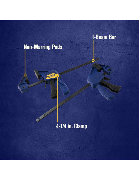 Juego de abrazaderas IRWIN QUICK-GRIP 4 piezas 11.4 cm y 5.1 cm Juego de abrazaderas IRWIN QUICK-GRIP 4 piezas 11.4 cm y 5.1 cm
