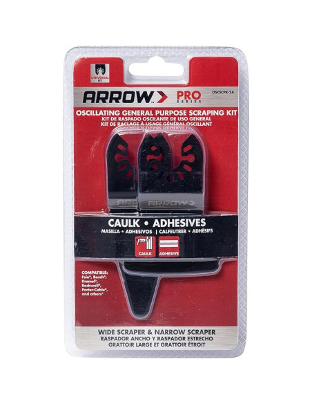 Kit de Cuchillas de Raspado Arrow OSCSCPK-2A para Herramientas Oscilantes Kit de Cuchillas de Raspado Arrow OSCSCPK-2A para Herramientas Oscilantes