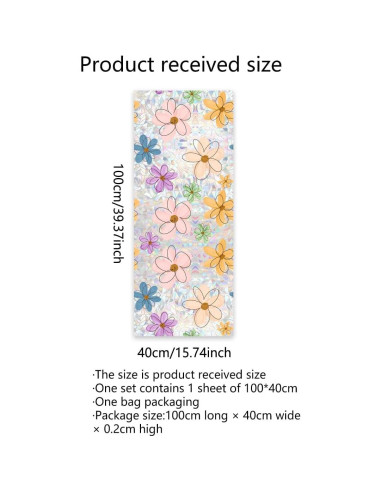 Película de Privacidad Runtoo Daisy Flor Arcoíris 40x101.6cm