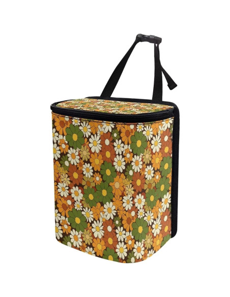 Basurero de Coche Oramclsy Hippie Flower Plegable 22.4x17cm Basurero de Coche Oramclsy Hippie Flower Plegable 22.4x17cm