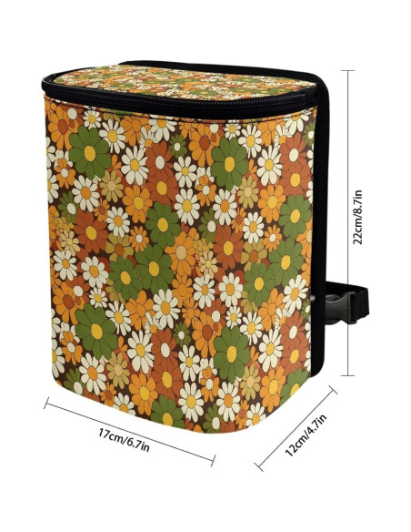 Basurero de Coche Oramclsy Hippie Flower Plegable 22.4x17cm Basurero de Coche Oramclsy Hippie Flower Plegable 22.4x17cm