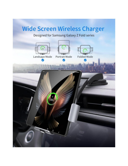 Cargador Inalámbrico Rápido JOYVEVA para Auto - Soporte Galaxy Z Fold Cargador Inalámbrico Rápido JOYVEVA para Auto - Soporte Galaxy Z Fold