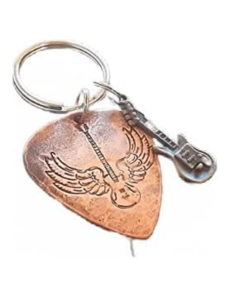 Llavero pua guitarra cobre artesanal 3.3x3.0 cm Llavero pua guitarra cobre artesanal 3.3x3.0 cm