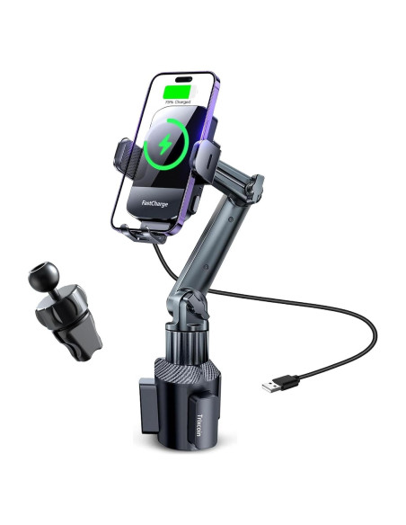 Cargador Inalámbrico para Auto Trixcoin 15W con Soporte Ajustable Cargador Inalámbrico para Auto Trixcoin 15W con Soporte Ajustable