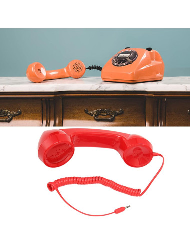 Auricular Retro Zopsc para Móviles y Ordenadores 3.5mm Rojo