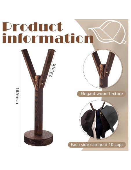 Soporte para Sombreros Chunful de Madera para 10 Gorras Soporte para Sombreros Chunful de Madera para 10 Gorras