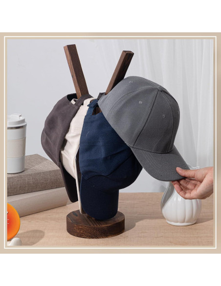 Soporte para Sombreros Chunful de Madera para 10 Gorras Soporte para Sombreros Chunful de Madera para 10 Gorras