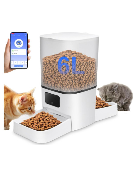 Comedero Automático para Gatos Gugxiom 6L Doble Cuencos APP Comedero Automático para Gatos Gugxiom 6L Doble Cuencos APP
