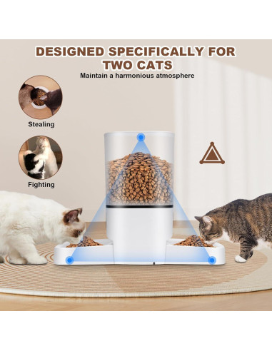 Comedero Automático para Gatos Gugxiom 6L Doble Cuencos APP