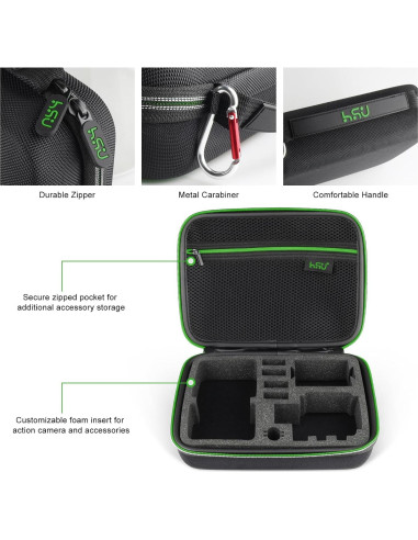 Funda Protectora HSU Verde para Cámara de Acción GoPro