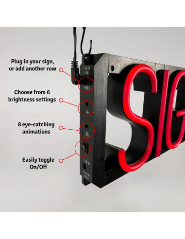 Cartel LED Personalizado SpellBrite 1 Fila 9 Caracteres