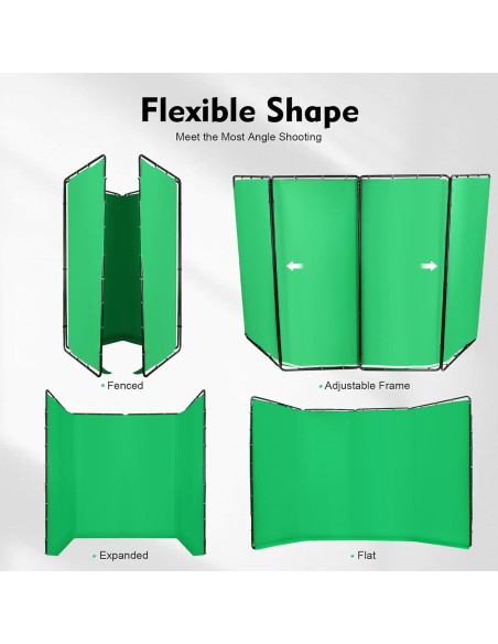 Fondo de Pantalla Verde 4x2.4m con Soporte Ajustable Orudauy Fondo de Pantalla Verde 4x2.4m con Soporte Ajustable Orudauy